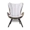 Armen Living King Indoor Outdoor Lounge Chair in Dark Eucalyptus Wood with Truffle Rope and Gray Cushion LCKGCHTRU - alternate 2